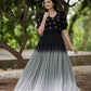This Black shadded Indian Gown - Long party dresses