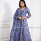 Steel Grey Indian Gown - Long party dresses