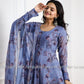 Steel Grey Indian Gown - Long party dresses