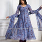 Steel Grey Indian Gown - Long party dresses