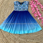 Blue indian girls frock, party dress, kids party gown, desginer dress