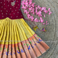 6 to 11 years Girls lehenga Pattu pavada - kids lehenga - girls pattu pavada - maggam work pattu pavada