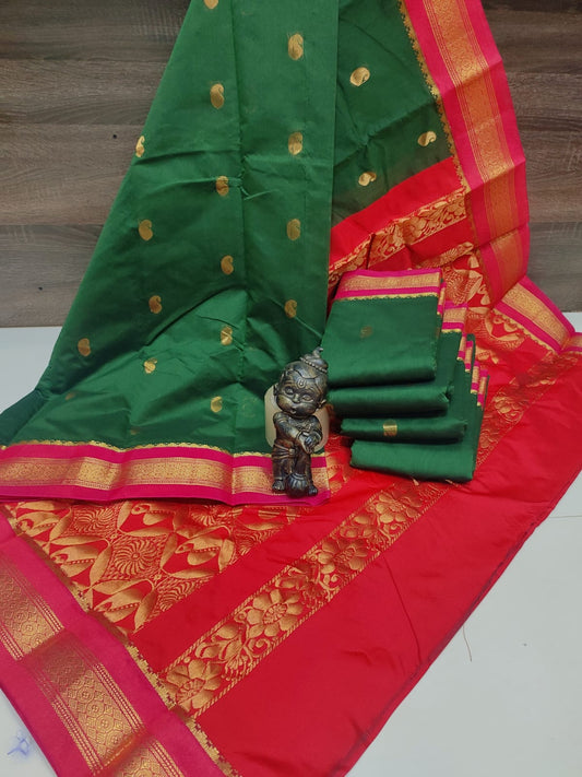 Uppada rich cotton silk saree - gold zari border