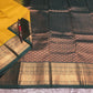 Handloom pattu sareee - Mustard yellow with green
