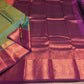 Rama blue with magenta handloom pattu sareee