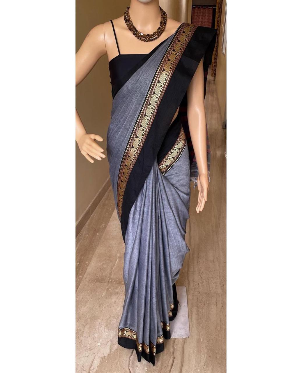 Pure Narayanpeth Mercerised Cotton Sarees, handwoven cotton sarees, simple saree, saree for women in UK