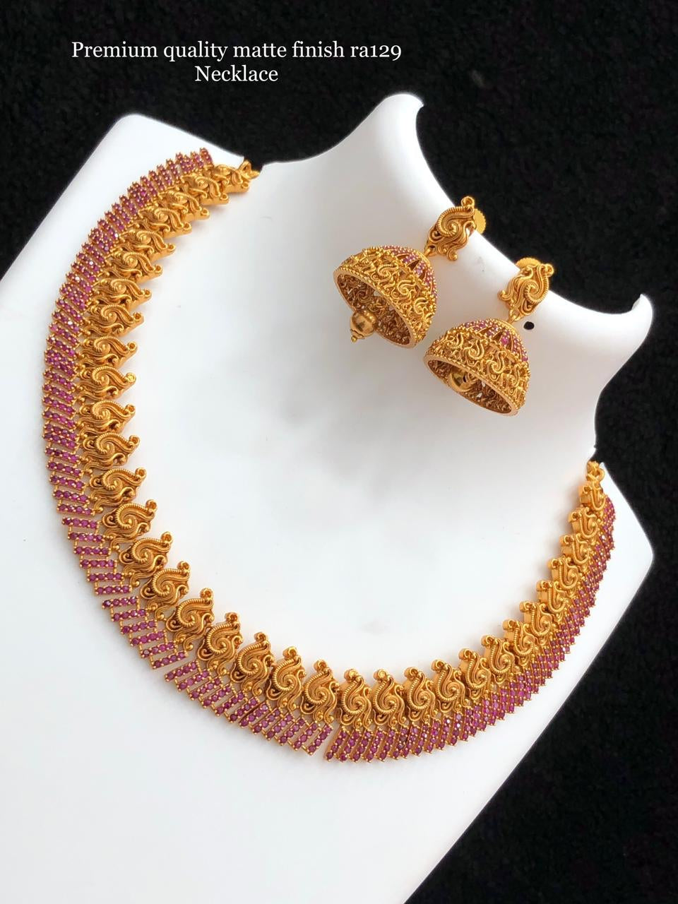 Premium quality matti finish necklace set, indian jewellery