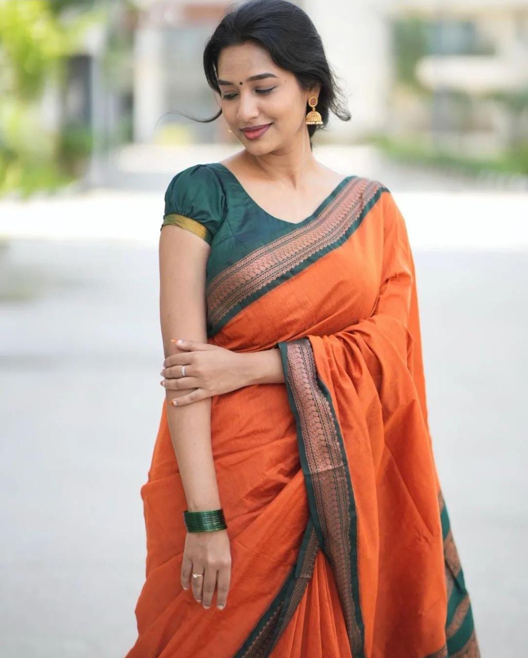 Copper border Kalyani cotton