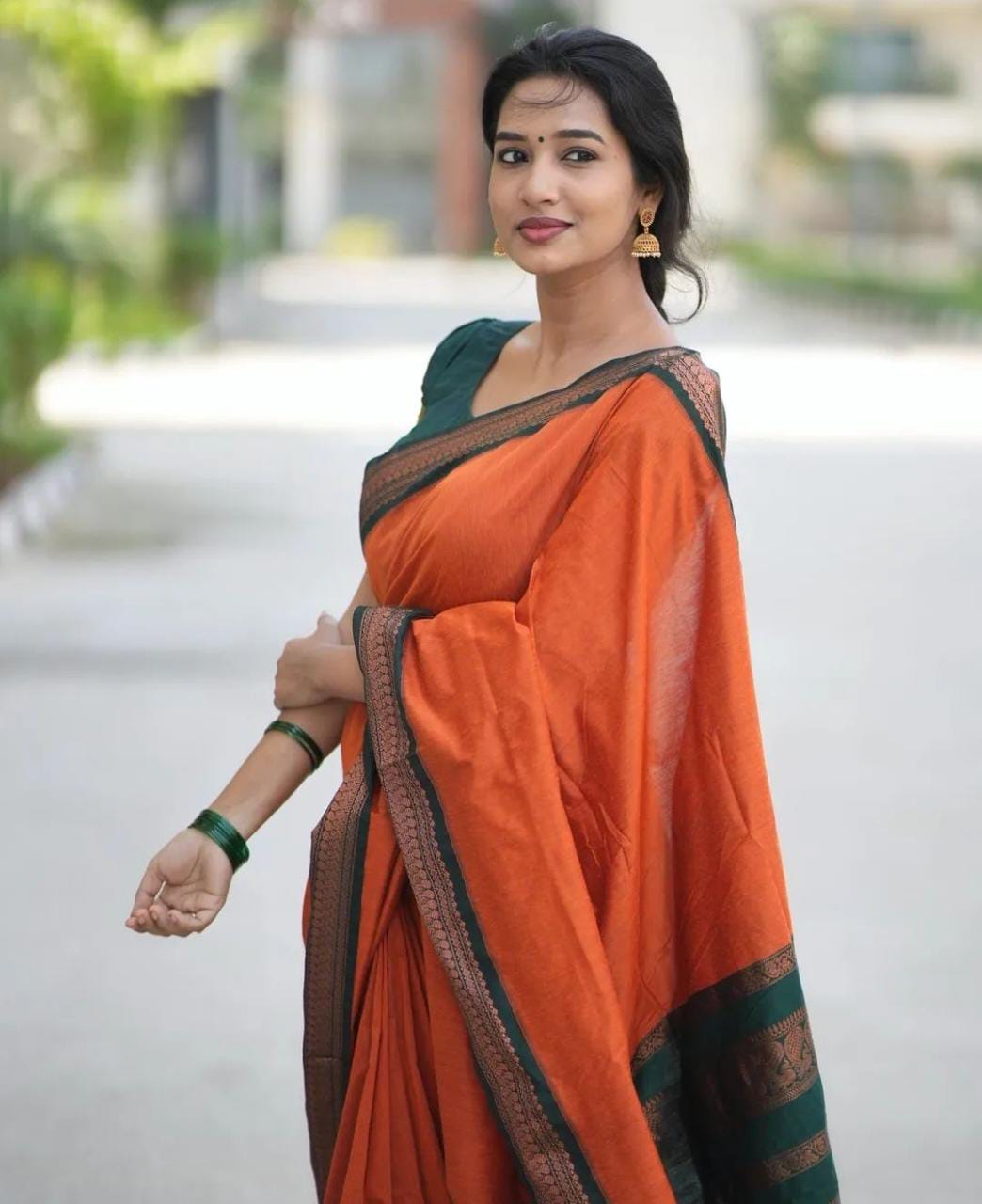 Copper border Kalyani cotton
