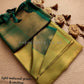 Light mehendi green and sea blue - Pure kubera pattu saree