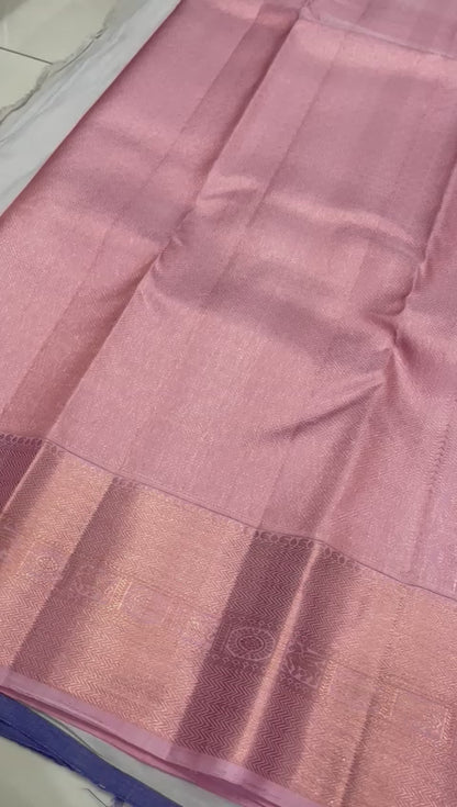 Llight onion pink bridal saree - wedding silk - soft silk saree - beige saree for women - silk mark certified - bridal saree