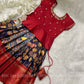 Kalamkari kids lehenga Pattu pavada - kids lehenga - girls pattu pavada - maggam work pattu pavada
