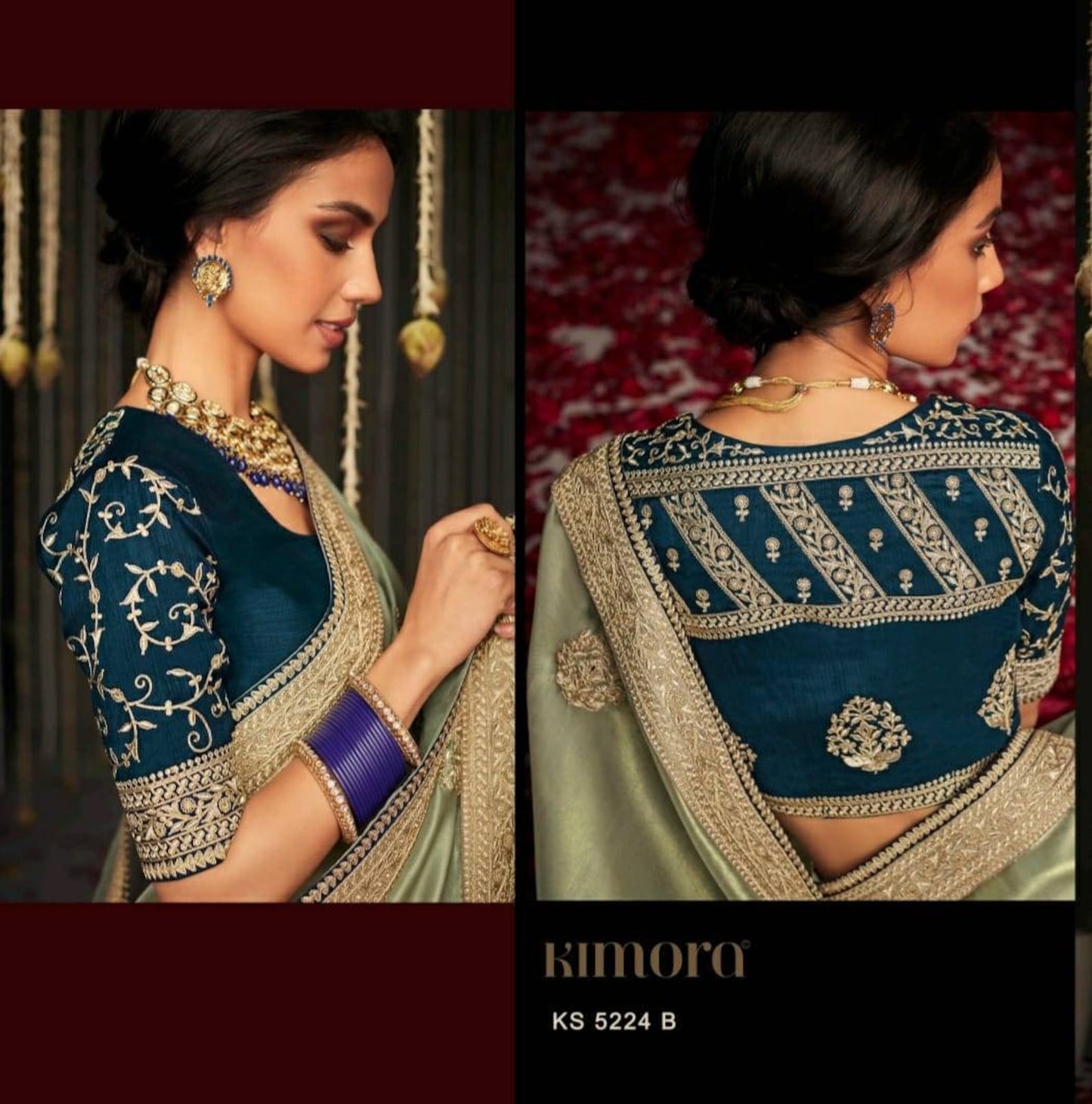 Kimora Fashion Kajal and Kimora Hits soft Tissue silk with Embroidary work - party wear saree