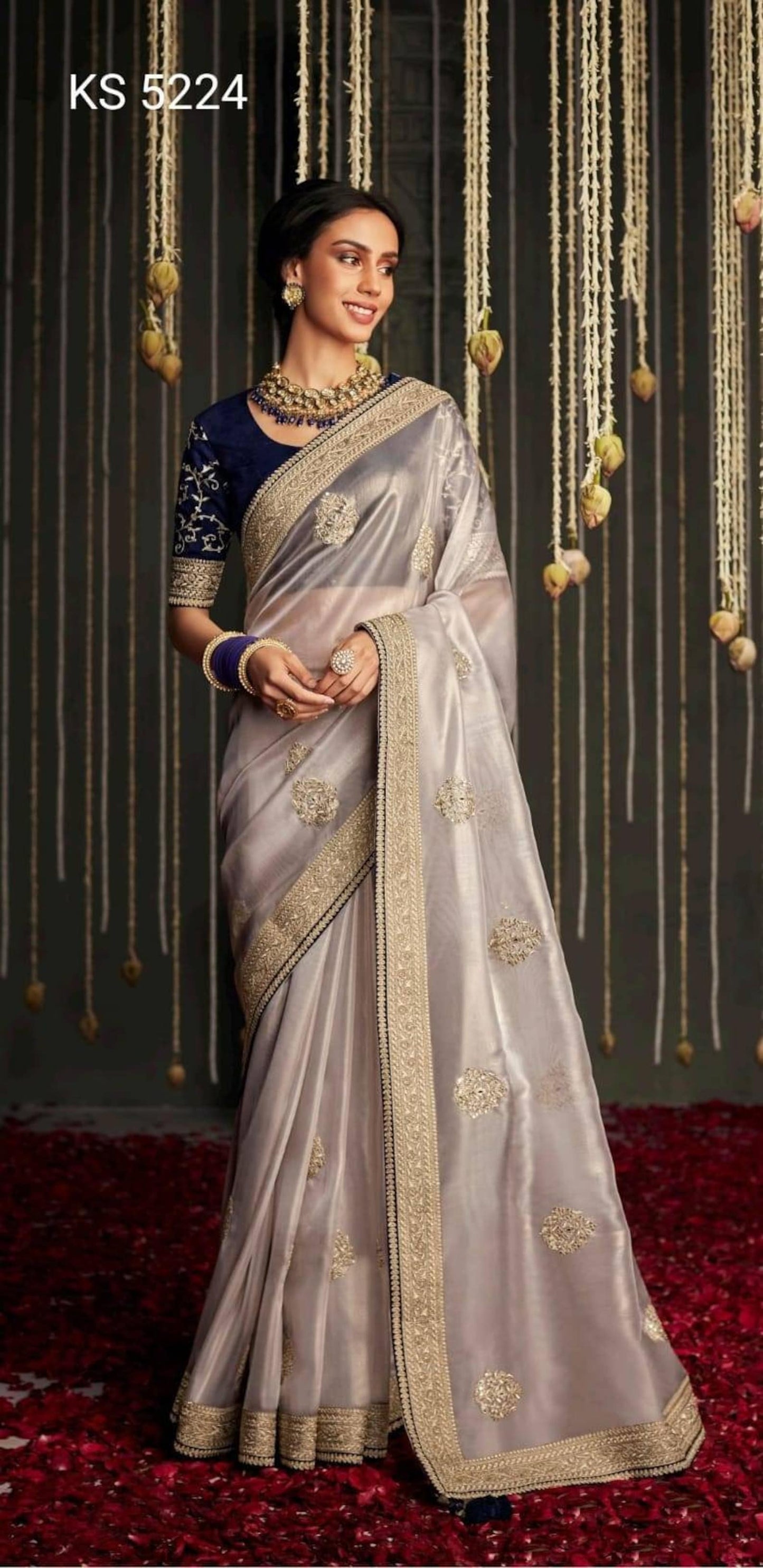 Kimora Fashion Kajal and Kimora Hits soft Tissue silk with Embroidary work - party wear saree