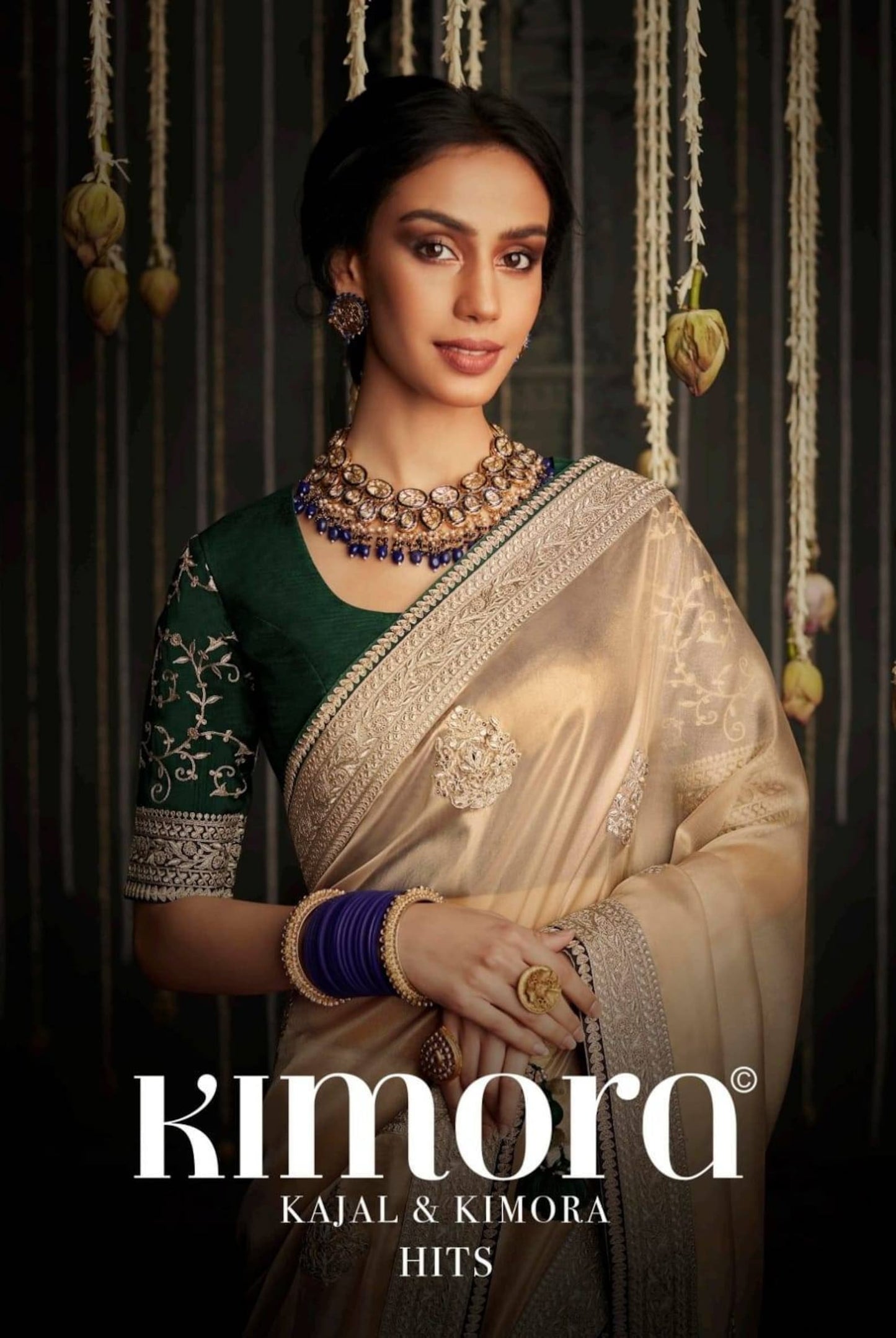 Kimora Fashion Kajal and Kimora Hits soft Tissue silk with Embroidary work - party wear saree