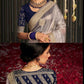 Kimora Fashion Kajal and Kimora Hits soft Tissue silk with Embroidary work - party wear saree