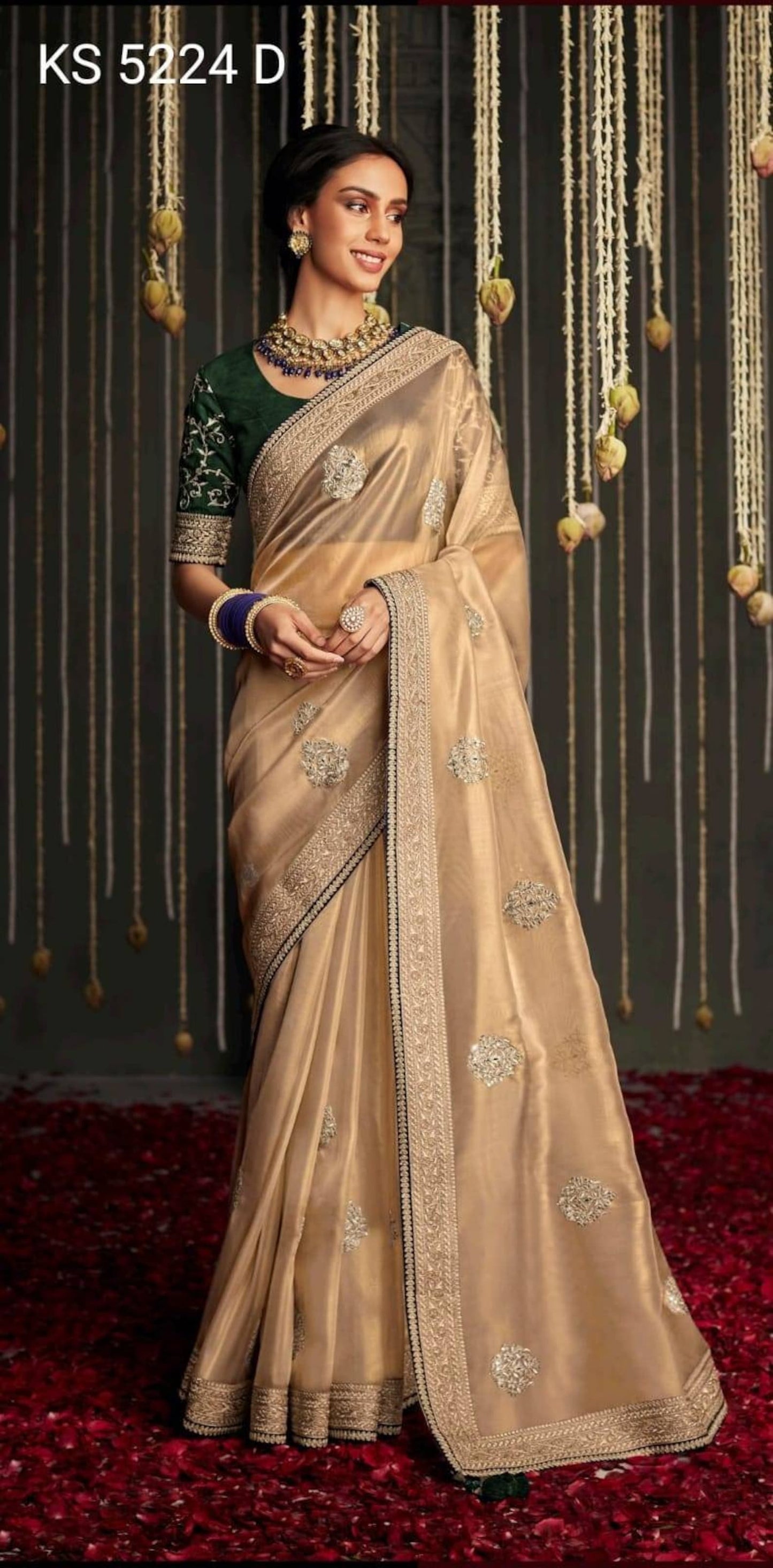 Kimora Fashion Kajal and Kimora Hits soft Tissue silk with Embroidary work - party wear saree