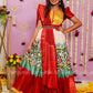 Kalamkari Pattu gown - indian traditional dress - party wear gown - floor length gown - pattu dress in uk