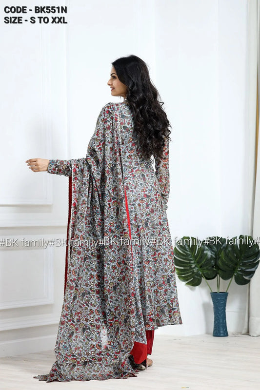 Steel Grey Indian Gown - Long party dresses