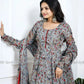 Steel Grey Indian Gown - Long party dresses