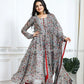 Steel Grey Indian Gown - Long party dresses