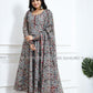Steel Grey Indian Gown - Long party dresses