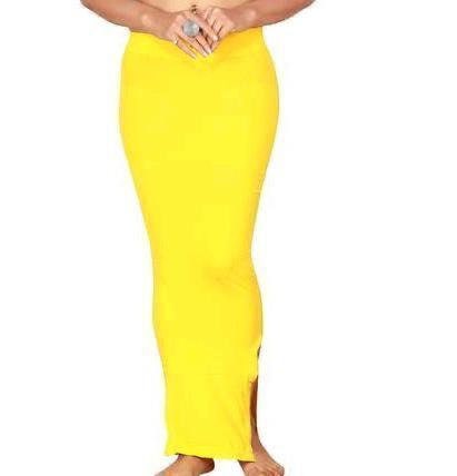 Women Microfiber Saree Shapewear Petticoat Waist Trimmer Thigh Slimmer - Side Slit in Stitched Petticoat