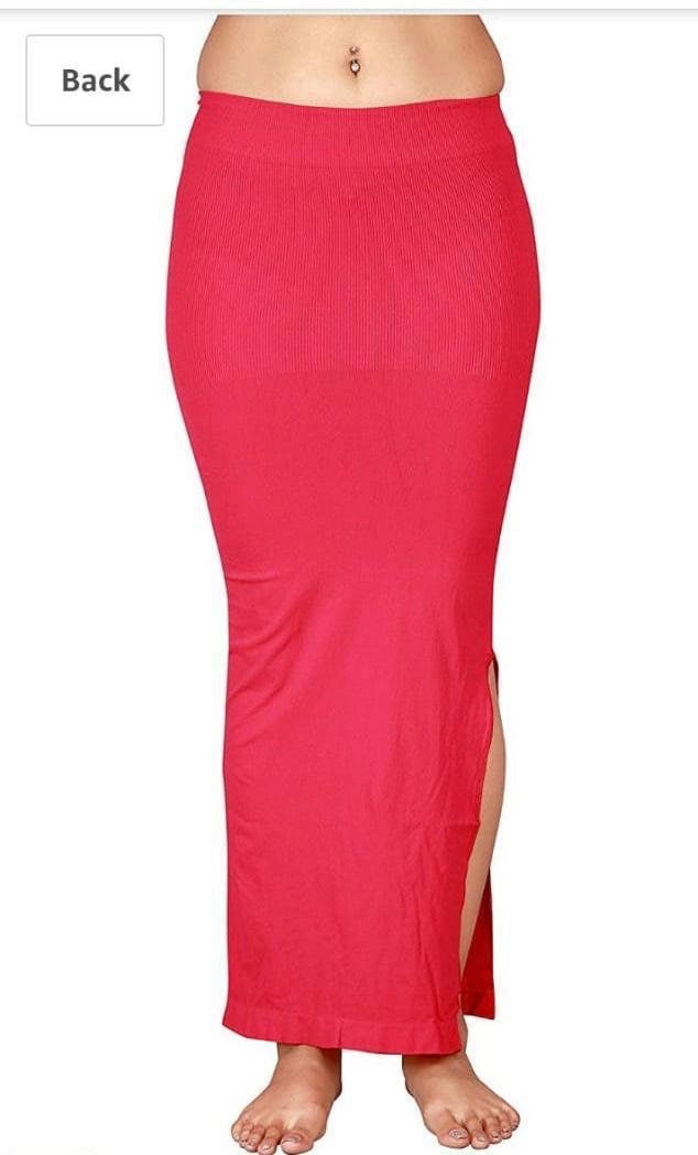 Women Microfiber Saree Shapewear Petticoat Waist Trimmer Thigh Slimmer - Side Slit in Stitched Petticoat