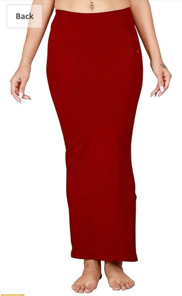 Women Microfiber Saree Shapewear Petticoat Waist Trimmer Thigh Slimmer - Side Slit in Stitched Petticoat