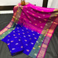 Royal blue with dark pink Pure Uppada silk saree