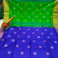 Uppada light weight blue and apple green saree - Uk sarees