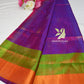 Pure uppada silk saree in pink and green and lightweight saree - saree for women - Indian saree