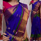 Royal blue with dark pink Pure Uppada silk saree