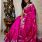 Elegant Uppada coin putta soft silk saree - light weight saree - Pink and silver saree saree for women
