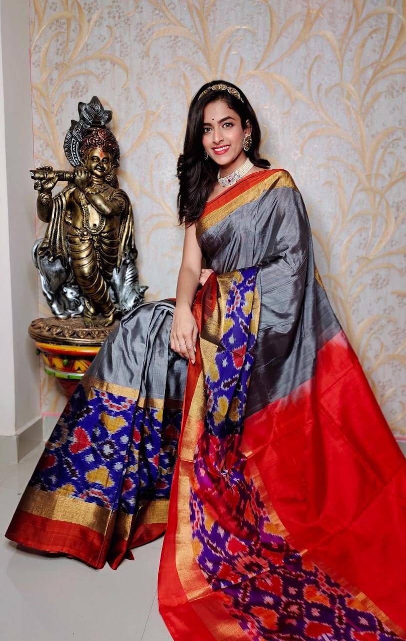 Uppada pattu big pochampalli border sarees,  handwoven silk saree, saree for women