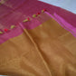 Pink Linen handloom saree - Linen Pure Tissue saree - Saree UK