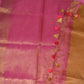 Pink Linen handloom saree - Linen Pure Tissue saree - Saree UK