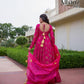 Anarkali designer gown, readymade Rani pink and purple indian gown