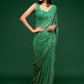 Pasta Green saree - sequins saree in georgette - party wear saree - wedding saree, saree for women, saree for Christmas