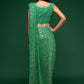 Pasta Green saree - sequins saree in georgette - party wear saree - wedding saree, saree for women, saree for Christmas