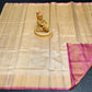 Cream and pink Uppada saree Tissue silk uppada saree - Lovley saree for women