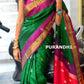 Green and purple Uppada soft silk pattu full butta saree - light weight saree, saree for women