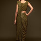 Pasta Green Designer sequins saree in georgette - party wear saree - wedding saree, saree for women saree for Christmas