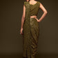 Pasta Green Designer sequins saree in georgette - party wear saree - wedding saree, saree for women saree for Christmas