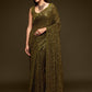 Pasta Green Designer sequins saree in georgette - party wear saree - wedding saree, saree for women saree for Christmas