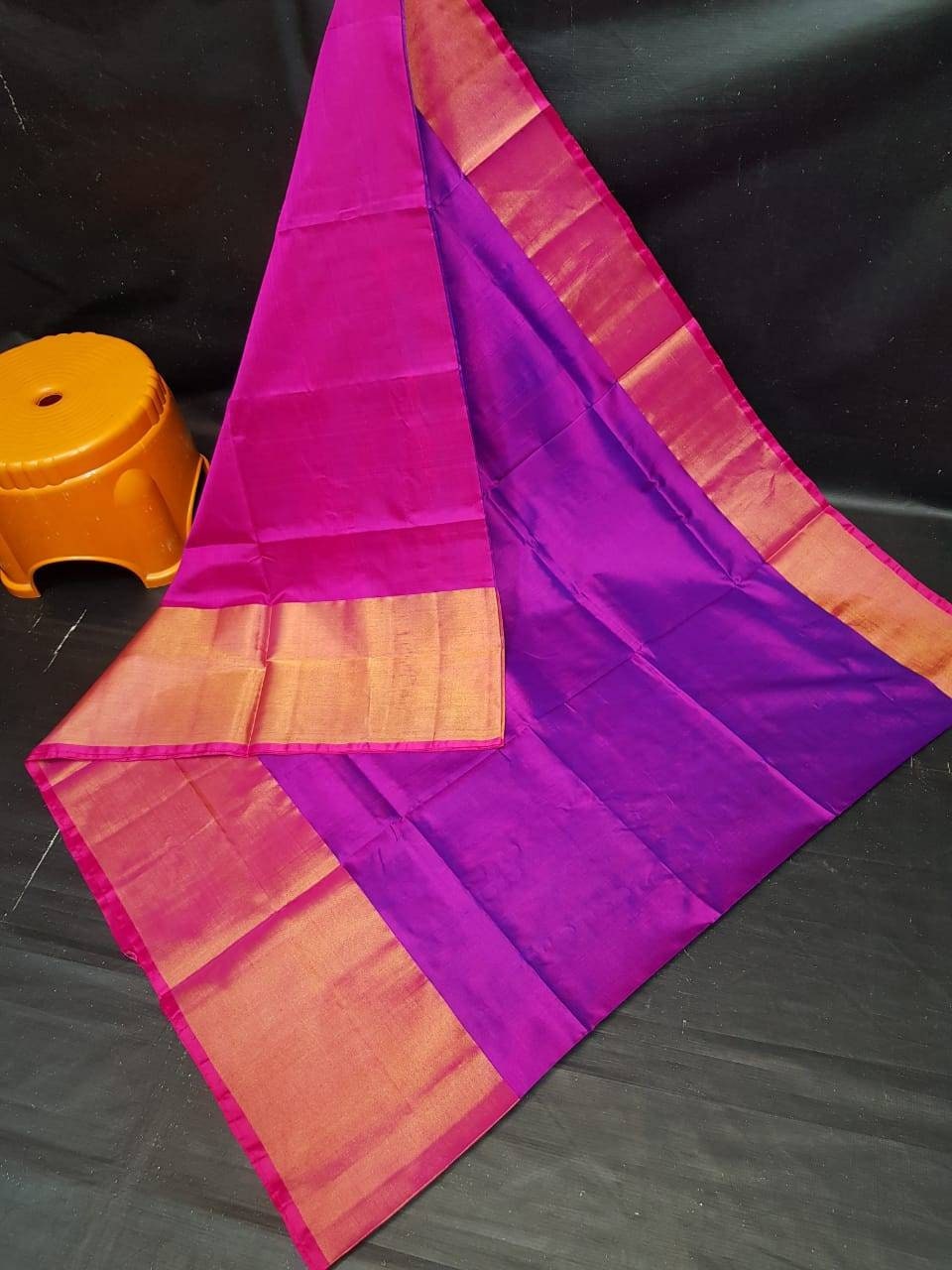 Beautiful magenta colour pure Uppada Silk Pattu Saree, Wedding Saree, Pure silk saree, handwoven silk saree, two tone saree for woman