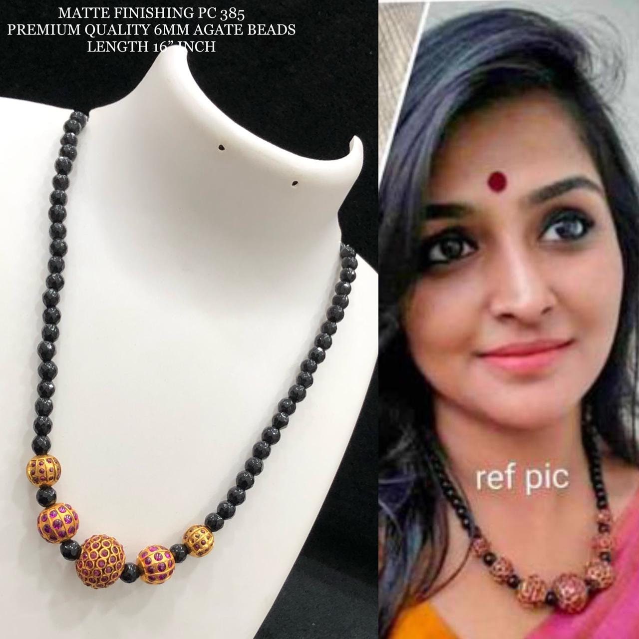 Clearance / SALE - Premium quality 6mm agate beads necklace - matte finish necklace - indian necklace