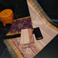 Peach pink saree Uppada pattu big pochampalli border sarees,  handwoven silk saree, saree for women