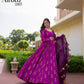 Anarkali designer gown, readymade Rani pink and purple indian gown