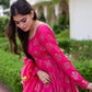 Anarkali designer gown, readymade Rani pink and purple indian gown